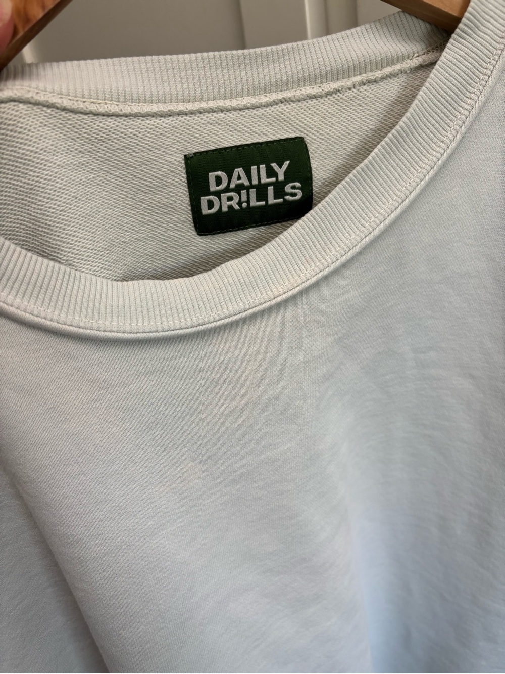 Daily Drills Oversized Crewneck Sweatshirt Surf XS S Sea Salt Green FLAWED - Picture 7 of 7